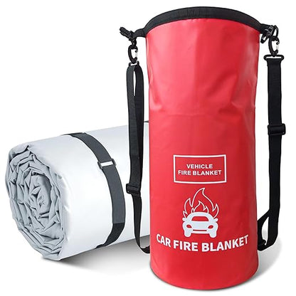 Vehicle Fire Blanket, Emergency Fire Extinguisher Blanket for Car,Survival Safety Fire Blanket for Automobiles, Motorcycles, Warehouses, House, Camping in The Wilderness (13.1x19.6ft)