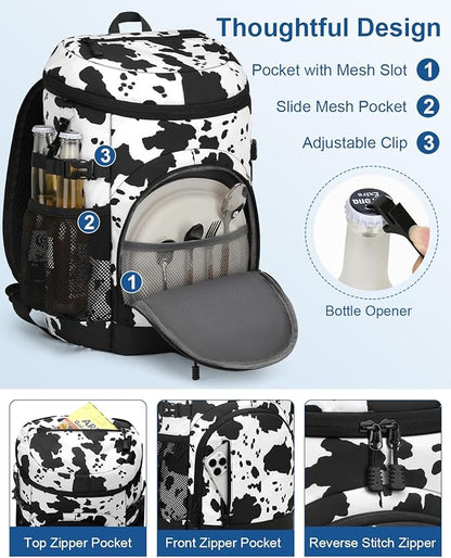 Cooler Backpack Insulated Waterproof,30 Cans Backpack Coolers Leakproof Lunch Backpack for Men Women Portable Soft Cooler Bag for Beach Camping Travel Picnic