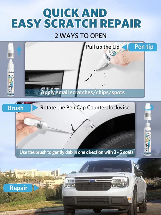 Diamond Black Crystal Pearl-Coat(PXJ/KXJ) Touch Up Paint for Ram, Exact Color Match Car Paint Scratch Repair Remover Pen Kit Fix Vehicle Chips and Automotive Nicks Scuff
