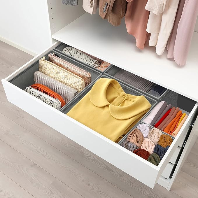 12 Pack Drawer Organizers for Clothing, Foldable Clothes Storage Box Closet