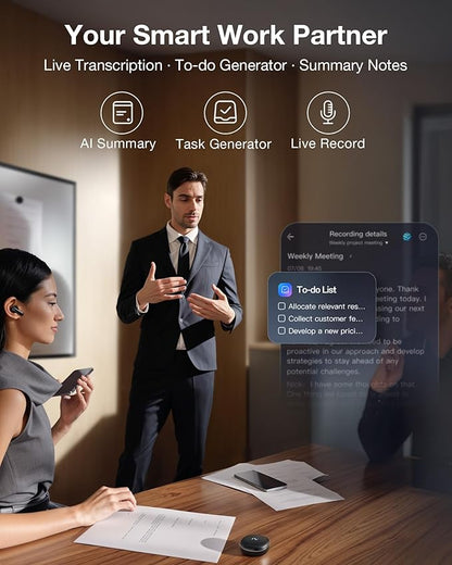 RecDot AI Voice Recorder Earbuds, viaim AI Meeting Assistant