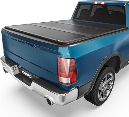 OEDRO FRP Hard Tri-fold Tonneau Cover Fold Truck Bed Covers Compatible with 2009-2026 Ram 1500 (Inclu. Classic & New) with 5.6 Feet Bed w/o Ram Box
