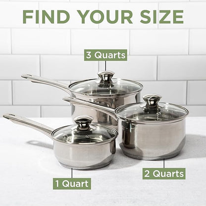 Ecolution Stainless Steel Sauce Pan, Encapsulated Induction Ready Cooking Pot