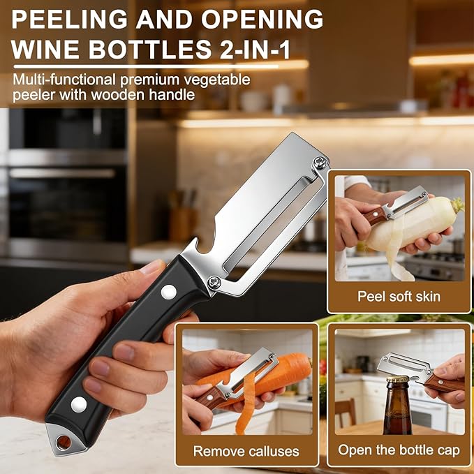2PCS Premium 2-in-1 Vegetable Peeler