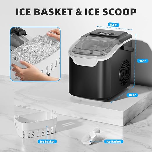 Antarctic Star Countertop Ice Maker, Portable Ice Machine