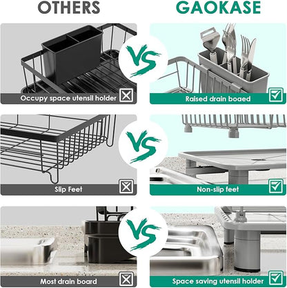 GAOKASE Dish Drying Rack, Stainless Steel-Dish Rack, Dish Racks
