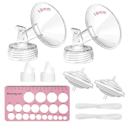 Replacement Pump Parts for Spectra S1/S2/9 Plus/Synergy Gold, Not Original Accessories, 19mm Set Replacements Include Spectra Flange/Duckbill Valve/Backflow Protector/Tubing/Nipple Measure Ruler