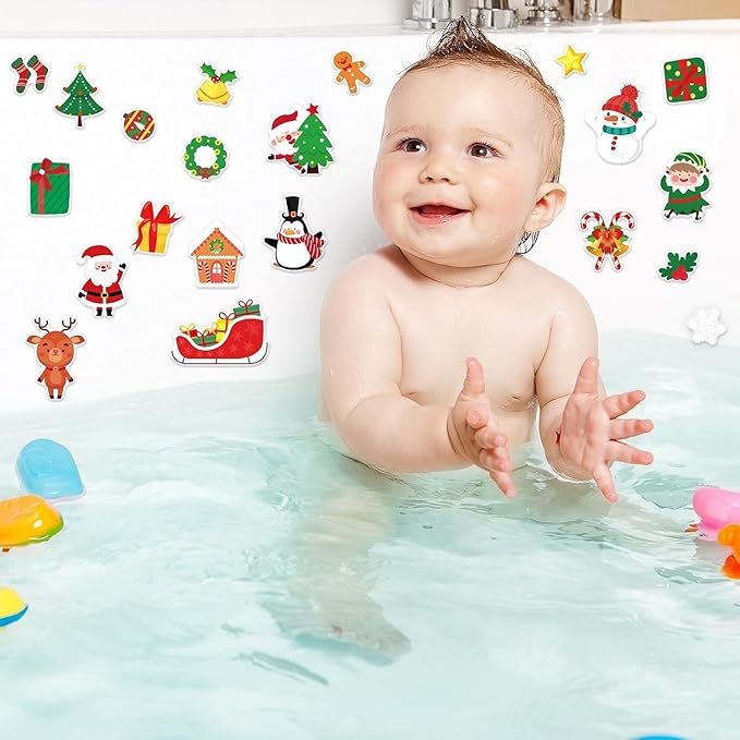20 PCS Christmas Thick Gel Clings Winter Christmas Window Gel Clings Decals Stickers for Kids Toddlers and Adults Home Airplane Classroom Nursery Xmas Holiday Party Supplies Decorations