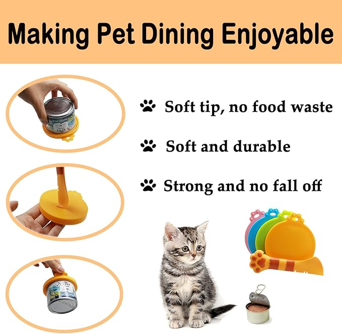 Food Can Spoon & Lids, One Multi-Functional Opener Spatula, Cute Paw Shape Spoon