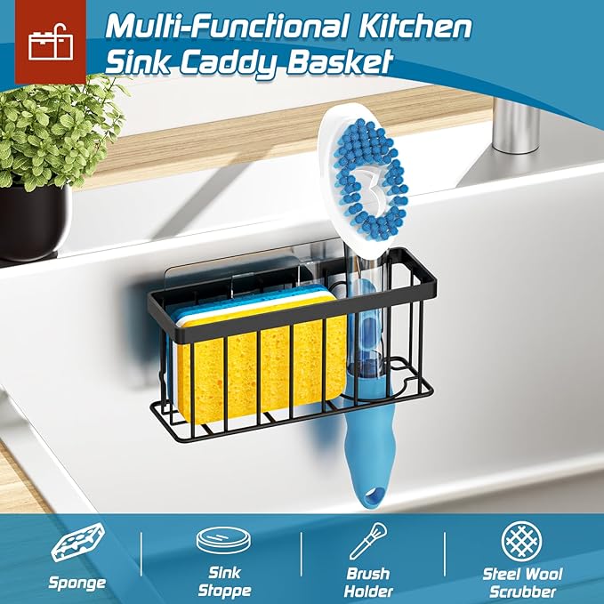 MURLONG Sponge Holder for Kitchen Sink, Sink Caddy Organizer