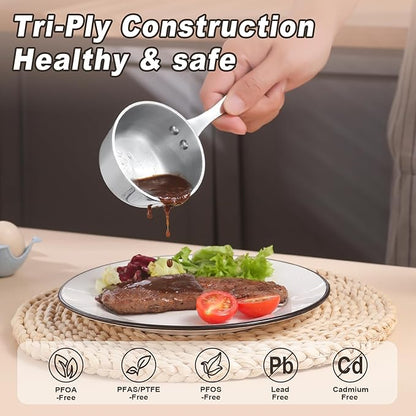 Mini Sauce Pan, Tri-Ply Stainless Steel Pot