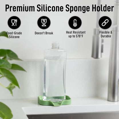 Zulay Kitchen Small Silicone Sponge Holder – Space-Saving Sink Organizer Tray