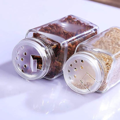 WUWEOT 24 Pack Plastic Spice Jars, 4 oz Spice Bottle Square Seasoning Containers