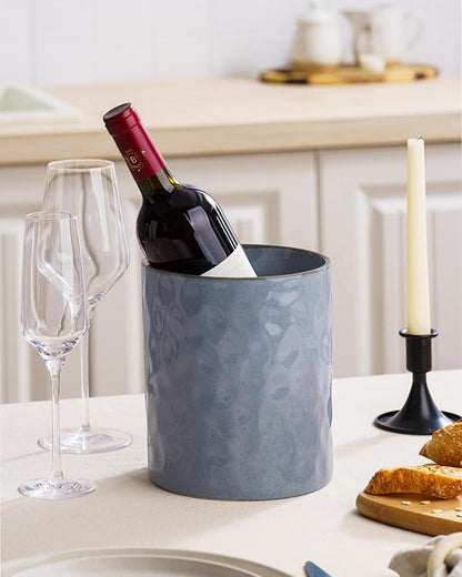 famiware Ocean Utensil Holder, 7.2"+5.8" Ceramic Kitchen Utensil Holder