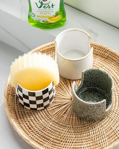 Zoeeker Kitchen Sponge Holder, Ceramic Dish Sponge Holder Scrubby Daddy