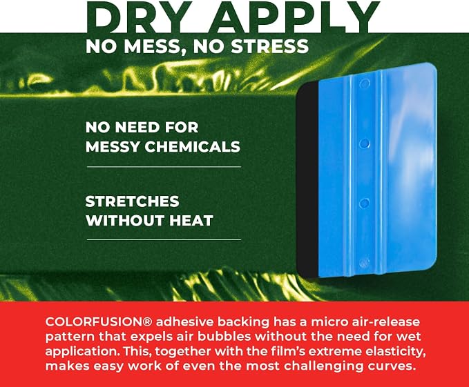 ColorFusion PPF by VViViD, Gloss Urban Green Dry Apply PPF Vinyl Car Wrap Roll 60ft x 5ft