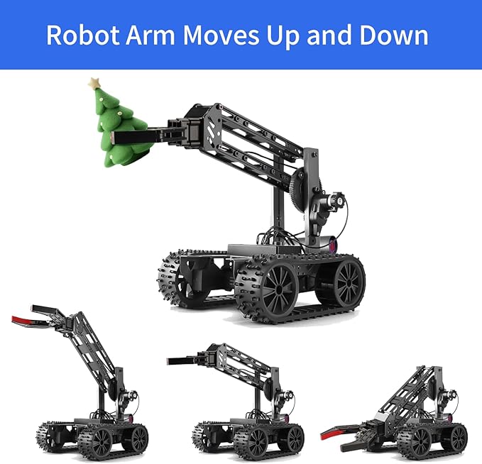 VANLINNY Robot Kit, STEM Toys for Boys Age 8-12, Robotic Arm for Kids Age 8+, 4-DOF Electronic Programming DIY Robots for Girls, Educational Science Building Kit, Cool Birthday Gifts for Kids.