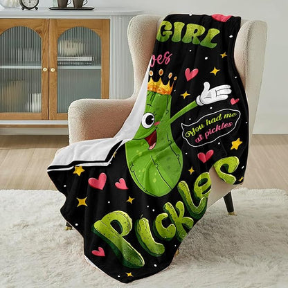 Pickle Gifts, Pickle Blanket, Pickle Gifts for Pickle Lovers, Funny Blanket Pickle Stuff, Pickle Decorations, Pickle Themed Gifts on Birthday 50x60 in