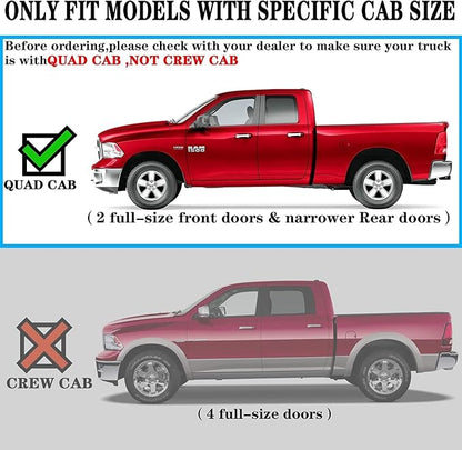 COMNOVA 6.5 Inch Running Boards Compatible with 2019-2026 Chevy Silverado/Serria 1500 Quad Cab & 2020-2026 Chevy Silverado/Serria 2500HD 3500HD Quad Cab. Side Steps Rock Sliders Nerf Bars.