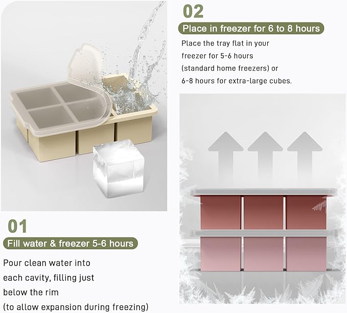 VLM 3 Packs Large Ice Cube Molds