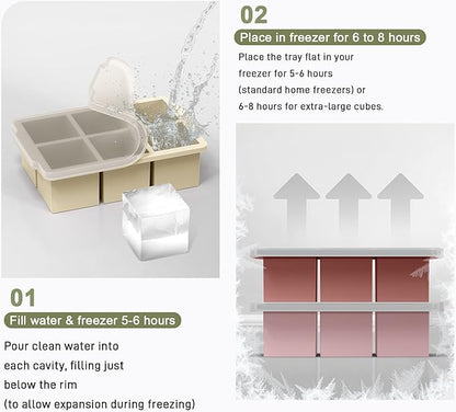 VLM 3 Packs Large Ice Cube Molds