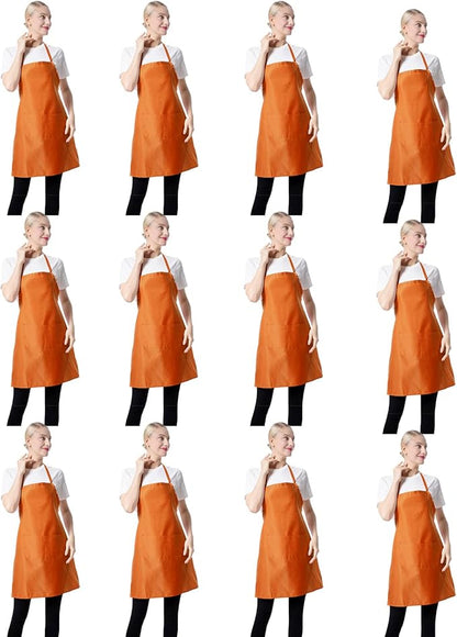 Orange Plain Bib Aprons Bulk in Big Size
