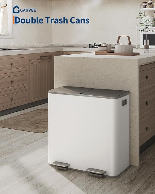 Garvee Trash Can, 2 x 10.6 gal Garbage Can