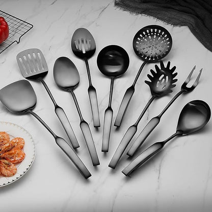 9PCS Silverware Set for 304 Stainless Steel Kitchen Utensils Set Cooking