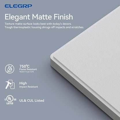 ELEGRP 4-Gang Screwless Decorative Wall Plates, Mid-Size Unbreakable