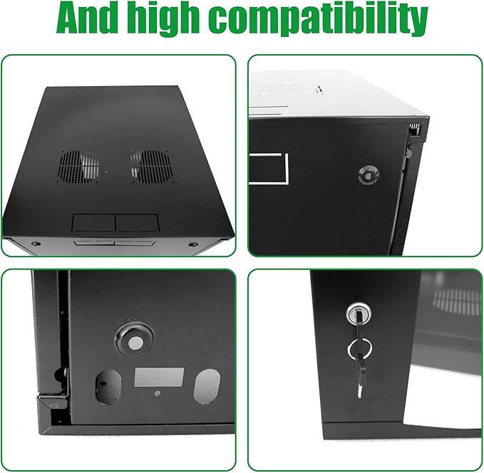 9U Server Cabinet Wall Mount Rack Enclosure