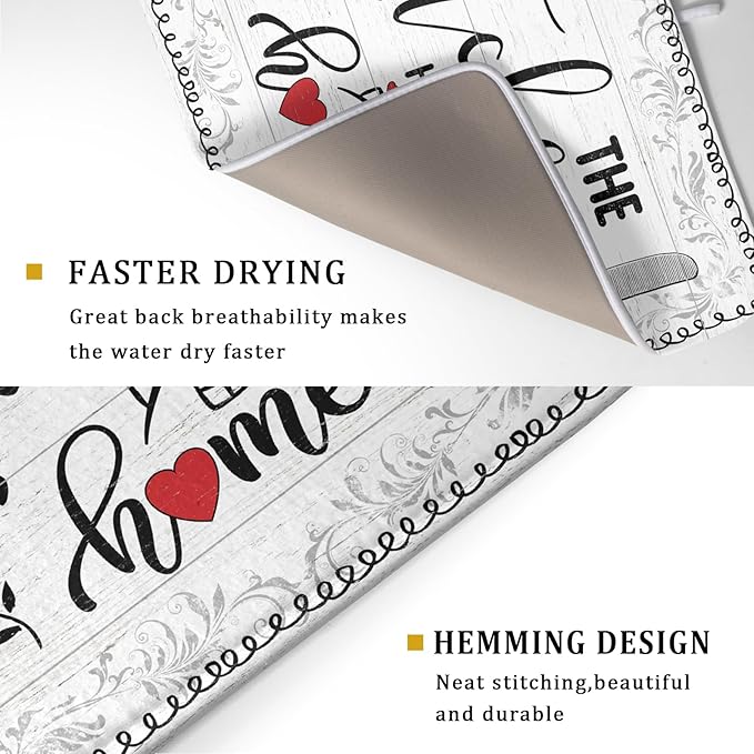 White Kitchen Dish Drying Mat 18x24 Inch Knife Fork Dish Drainer Rack Mats