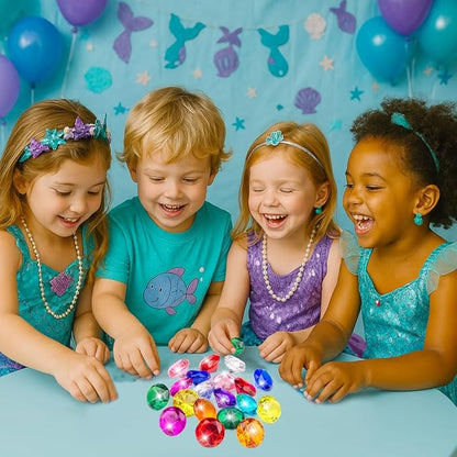 25pcs Diving Gems Pool Toys,1.5in Big Colorful Diamond, Pool Games for Kids, Large Acrylic Gems Dive Toys Pirate Treasure, Pool Jewels Diving Toys