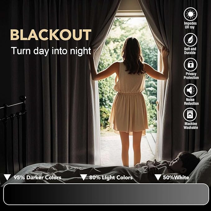 H.VERSAILTEX Thermal Insulated Blackout Window Panels Microfiber