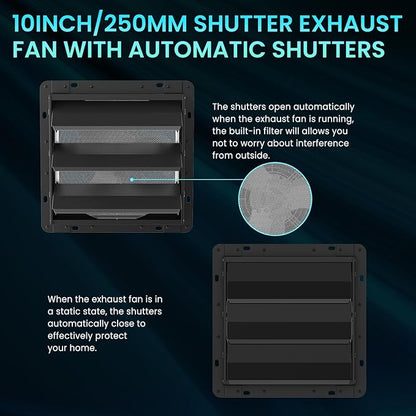 HG Power 10 Inch Shutter Exhaust Fan
