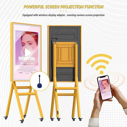MWE Mobile Digital Signage Display 43in, Portable UHD Touchscreen Advertising
