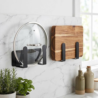 Pot Lid Rack, Wall Mounted 304 Stainless Steel Multi-Functional Storage Holder