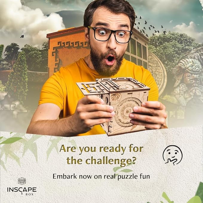 INSCAPE Maya´s Myths - Puzzle Box - Escape Room in A Box - Cluebox - Gift Puzzle Boxes for Adults with Hidden Compartments - Escape Room Puzzles Escape Room Game - Brain Teasers Puzzles for Adults
