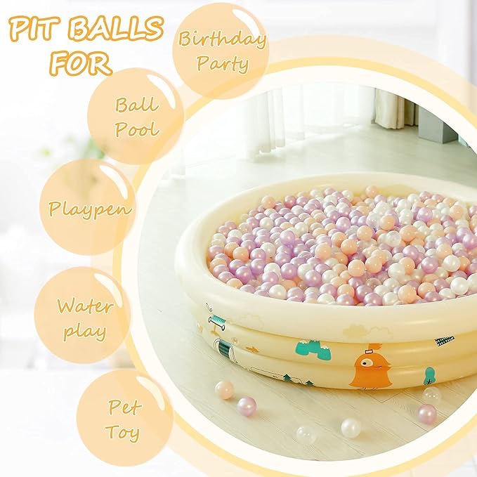 Realhaha Ball Pit Balls 50 100 200 500 Play Balls Plastic Balls for Baby Girls Toddlers Kids Play Tent Pool Playhouse Playpen Party Decoration