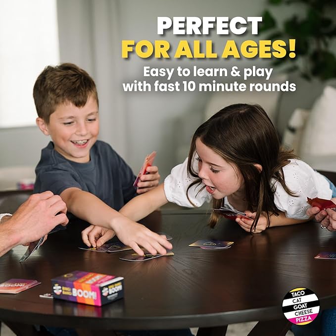Bing Bang Boom Hilariously Fun Card Game for Family Game Night by Taco Cat Goat Cheese Pizza | Easy to Learn and Play with Fast 10 Minute Rounds | Fun for Kids, Teens, and Adults | 2 - 6 Players