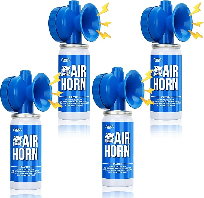 4pcs 1.4oz Boat Air Horn, Loud Mini Safety Horn Can, Sports Event Starting Horn, Mini Small Compressed Blow Fog Bear Air Horn, Celebrate Victory