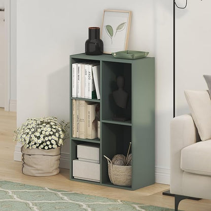 Furinno LUDER Book Shelf, 5-Cube Bookshelf, Reversible Bookcase, 9.4 x 19.5 x