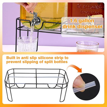 1.6 Gallon Glass Drink dispenser, Lemonade Dispenser