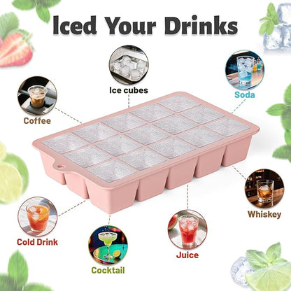 Silicone Ice Cube Tray 3 Pack