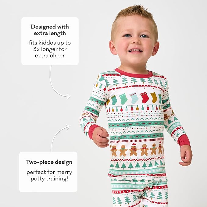 Little Sleepies Two-Piece Pajama Set for Boys & Girls, Soft Viscose from Bamboo Toddler Pajamas for Kids, Family Matching PJs