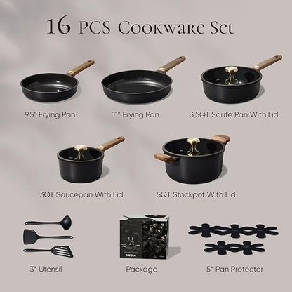 CAROTE Ceramic Cookware Set Nonstick, Non-Toxic & PFAS-Free, Dishwasher