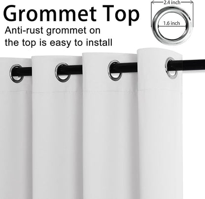JIUZHEN Blackout Curtain with Tiebacks-Thermal Insulated and Light Blocking