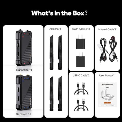 Wireless HDMI Transmitter and Receiver, 1300FT Wireless HDMI Extender Kit