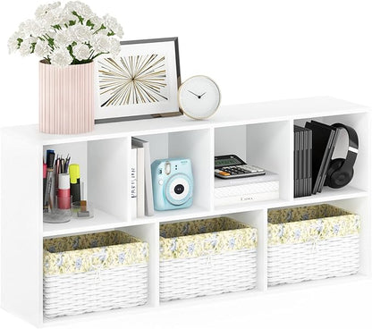 Furinno LUDER Book Shelf, 7-Cube Bookshelf, Bookcase