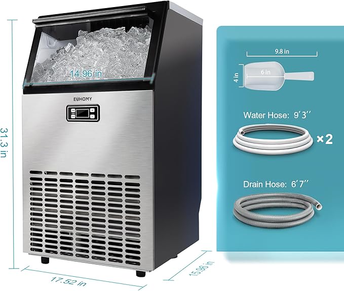EUHOMY Commercial Ice Maker Machine