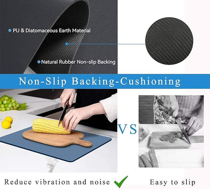 Dish Drying Mat for Kitchen Counter, Drying Mat for Dish Rack, Absorbent Hide